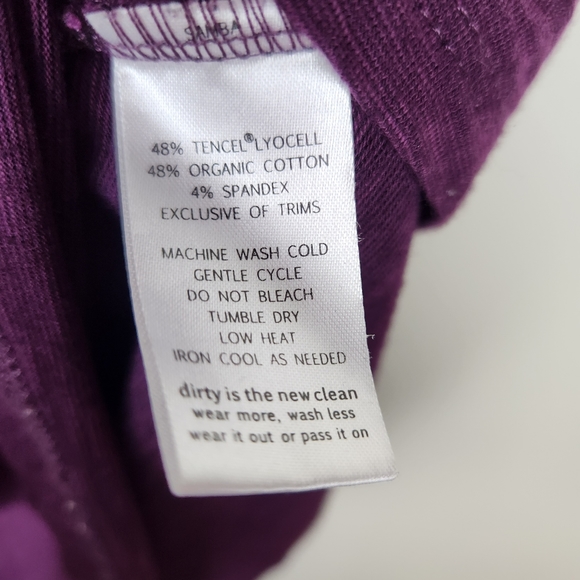 Horny Toad Purple 3/4 Sleeve V Neck Knee Length Dress Sz S - Picture 5 of 8